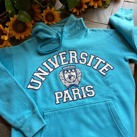Tops - University of Paris Hoodie in Sky Blue (NEW)